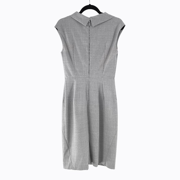 Rachel Roy Midi Sheath Tweed Dress Sz 2 Gray Wool 90s Office Siren Corpcore Chic - Picture 2 of 7